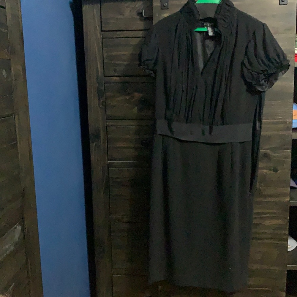Etcetera Black ruffled sleeve dress